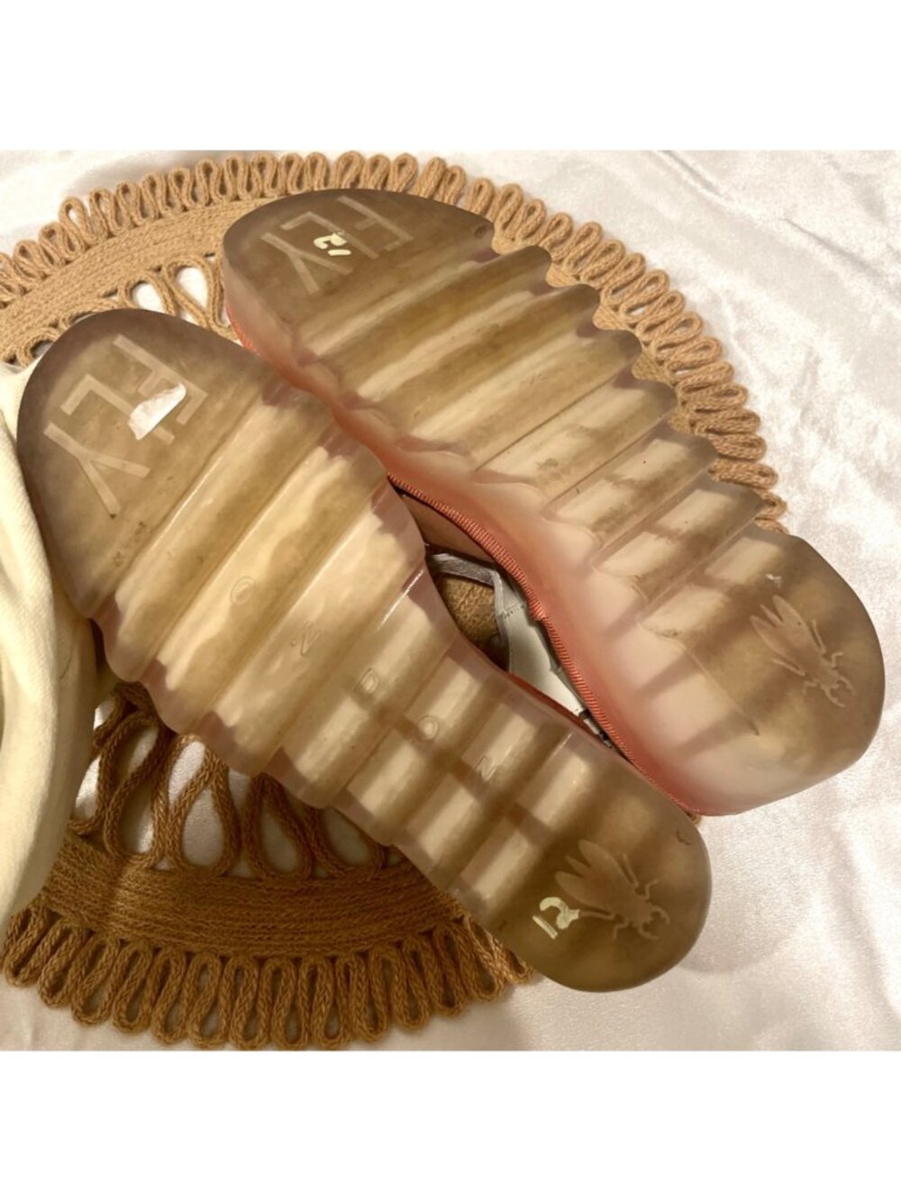 Fly London Bace Platform Wedge Sandal Pink White Leather Size EU 38 Artsy Chic - Picture 11 of 11